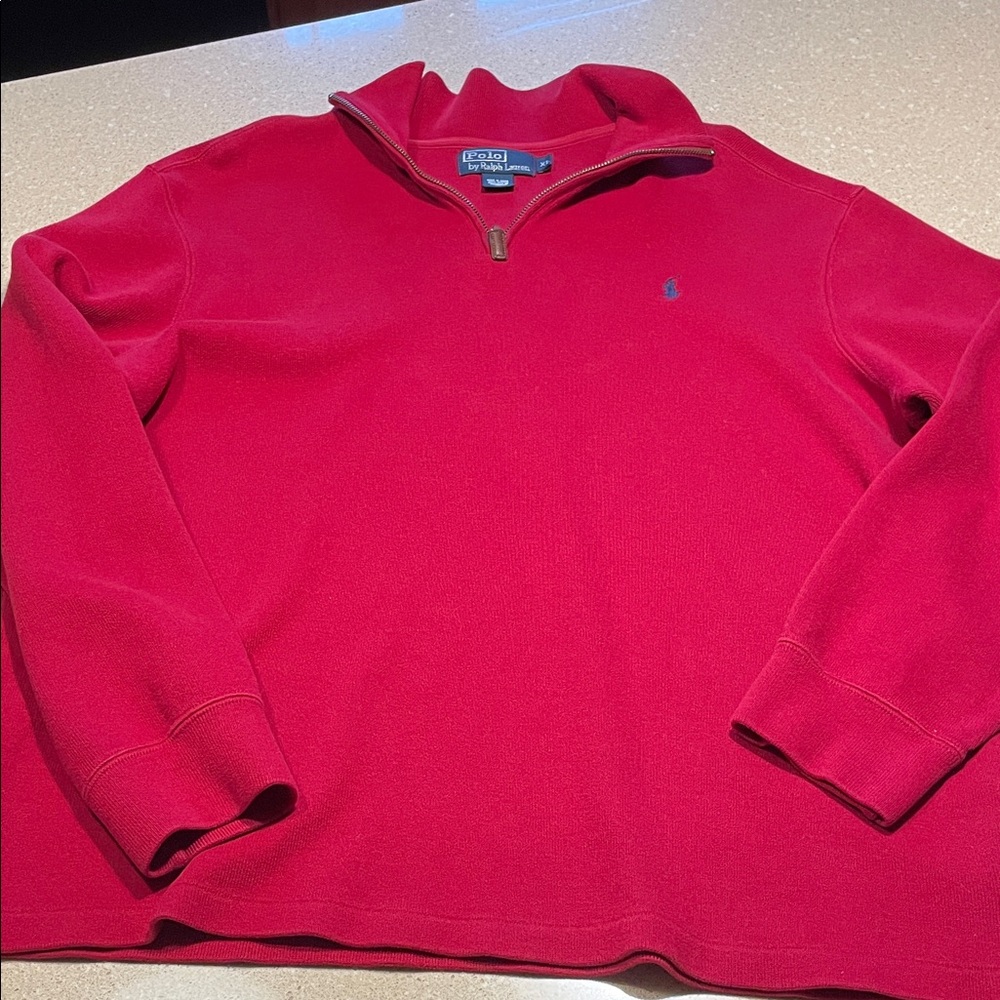 Polo by Ralph Lauren Men's Vibrant Red Zip-Up Sweater